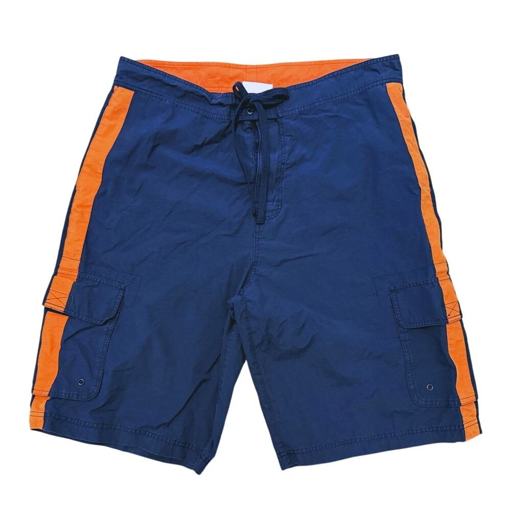 VTG 90s Northcrest Mens Cargo Shorts 38 Navy Utility Y2K Outdoor Gorpcore Retro
